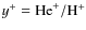 $y^{+} = {\rm He}^{+}/{\rm H}^{+}$