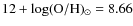 $12+\log({\rm O/H})_\odot = 8.66$