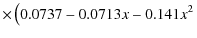 $\displaystyle \times \left(0.0737-0.0713x-0.141x^2\right.$