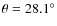 $\theta=28.1^{\circ}$