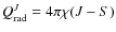 $Q_{{\rm rad}}^J=4\pi\chi(J-S)$