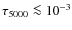 $\tau_{5000} \la 10^{-3}$