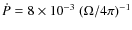 $\dot{P} = 8 \times 10^{-3} ~ (\Omega/4\pi)^{-1}$