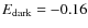 $E_{\rm dark} = -0.16$