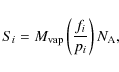 \begin{displaymath}
S_{i}=M_{\rm vap}\left(\frac{f_{i}}{p_{i}}\right)N_{\rm A},
\end{displaymath}