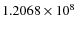$1.2068\times 10^{8}$