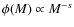 $\phi (M) \propto M^{-s}$