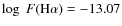 $\log~F({\rm H}\alpha)=-13.07$