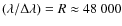 $(\lambda/\Delta\lambda) = R \approx 48~000$