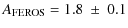 $\displaystyle %
A_{{\rm FEROS}} = 1.8~\pm~0.1$