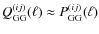$Q_{\rm GG}^{(ij)}(\ell) \approx P_{\rm GG}^{(ij)}(\ell)$