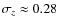 $\sigma _z \approx 0.28$