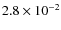 $2.8 \times 10^{-2}$