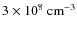 $3\times10^{8}~ {\rm cm^{-3}}$
