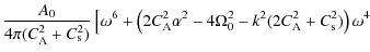 $\displaystyle {\frac{A_{0}}{4\pi (C_{{\rm A}}^{2}+C_{{\rm s}}^{2})}\left[\omega...
...\Omega_{0}^{2}-k^{2}(2C_{{\rm A}}^{2}+C_{{\rm s}}^{2})\right)\omega^{4}\right.}$