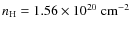 $n_{\rm H}=1.56 \times 10^{20}~{\rm cm}^{-2}$