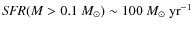 ${\it SFR}(M > 0.1~M_{\odot}) \sim 100~M_{\odot}~{\rm yr}^{-1}$