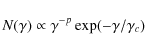 \begin{displaymath}N(\gamma)\propto \gamma^{-p}\exp({-\gamma/\gamma_c})
\end{displaymath}