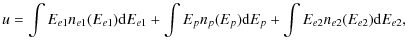 $\displaystyle u=\int E_{e1} n_{e1}(E_{e1}) {\rm d}E_{e1}
