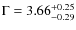 $\Gamma=3.66^{+0.25}_{-0.29}$