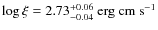 $\log\xi =2.73^{+0.06}_{-0.04} \rm ~erg ~cm ~s^{-1}$