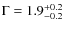 $\Gamma =1.9^{+0.2}_{-0.2}$