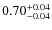 $0.70^{\rm +0.04}_{-0.04}$