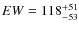 $EW=118^{\rm +51}_{-53}$
