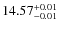 $ 14.57^{\rm +0.01}_{-0.01}$