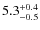 $5.3^{\rm +0.4}_{-0.5}$