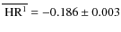 $\overline{\rm ~HR^1} =-0.186 \pm 0.003$