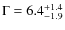 $\Gamma = 6.4^{+1.4}_{-1.9}$