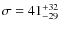 $\sigma=41^{+32}_{-29}$