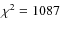 $\chi^{2}= 1087$