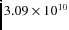 $3.09 \times 10^{10}$