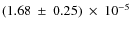 $(1.68~ \pm ~0.25)~ \times ~10^{-5}$