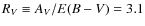 $R_V \equiv A_V / E(B-V) = 3.1$