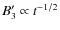 $B'_3\propto
t^{-1/2}$