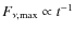 $F_{\nu,\max}\propto
t^{-1}$