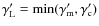 $\gamma'_{\rm L}=\min(\gamma'_{\rm m},\gamma'_{\rm c})$