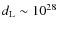 $d_{\rm L}\sim10^{28}$