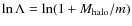 $\ln\Lambda=\ln(1+M_{\rm halo}/m)$