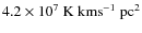 $4.2 \times 10^7~{\rm K~kms}^{-1}~{\rm pc}^2$