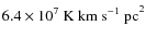 $6.4 \times10^7~{\rm K~km~s^{-1}~pc}^2$