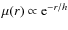 $\mu(r)\propto {\rm e}^{-r/h}$
