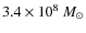 $3.4\times10^{8}~M_{\odot}$