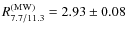 $R_{7.7/11.3}^{\rm (MW)} = 2.93 \pm 0.08$