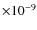 $\times 10^{-9}$