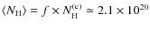 $\langle N_{\rm H} \rangle = f \times N_{\rm H}^{\rm (c)} \simeq 2.1 \times 10^{20}$