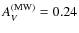 $A_V^{\rm (MW)} = 0.24$